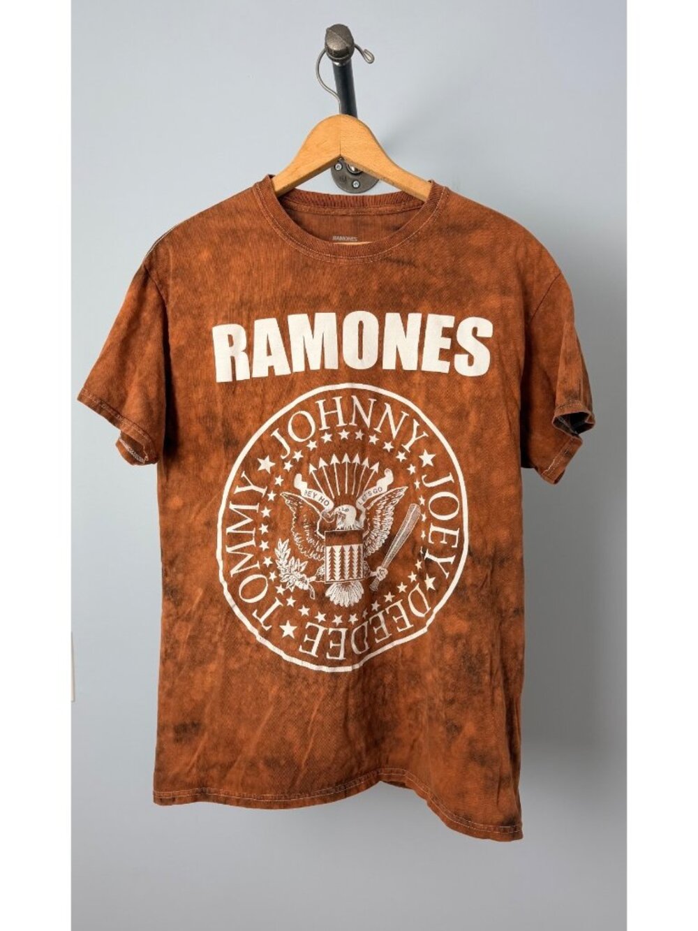 Ramones Tie-Dye Orange Band T-Shirt Size Medium 100% Cotton